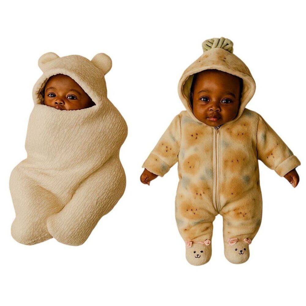 0-3 Months Swaddle Bunting Snow Suit Winter Coat Feet Footed Feetie Hooded